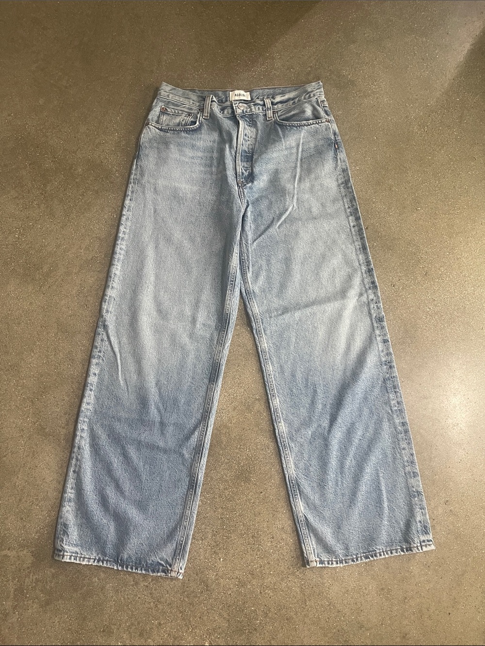 Agolde Light Wash Relaxed Wide-Leg Jeans